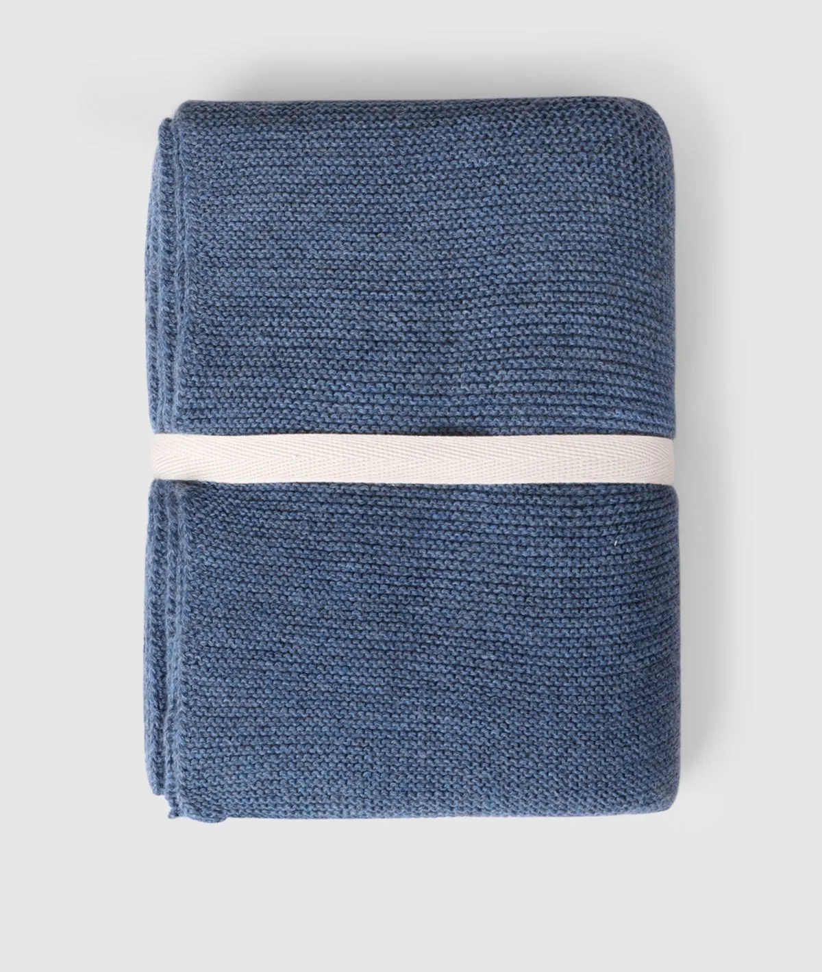 Transfer Knit Pure Merino Wool Scarf (Blue Mix)