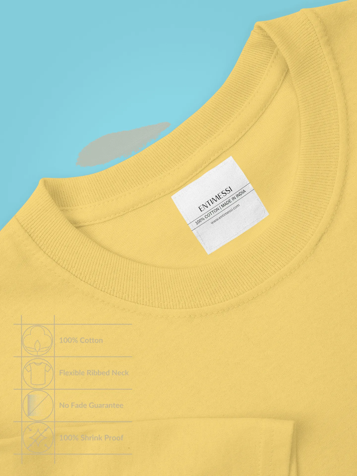 Unisex Regular Fit T-Shirt - Cotton, Bio-Washed (Yellow)