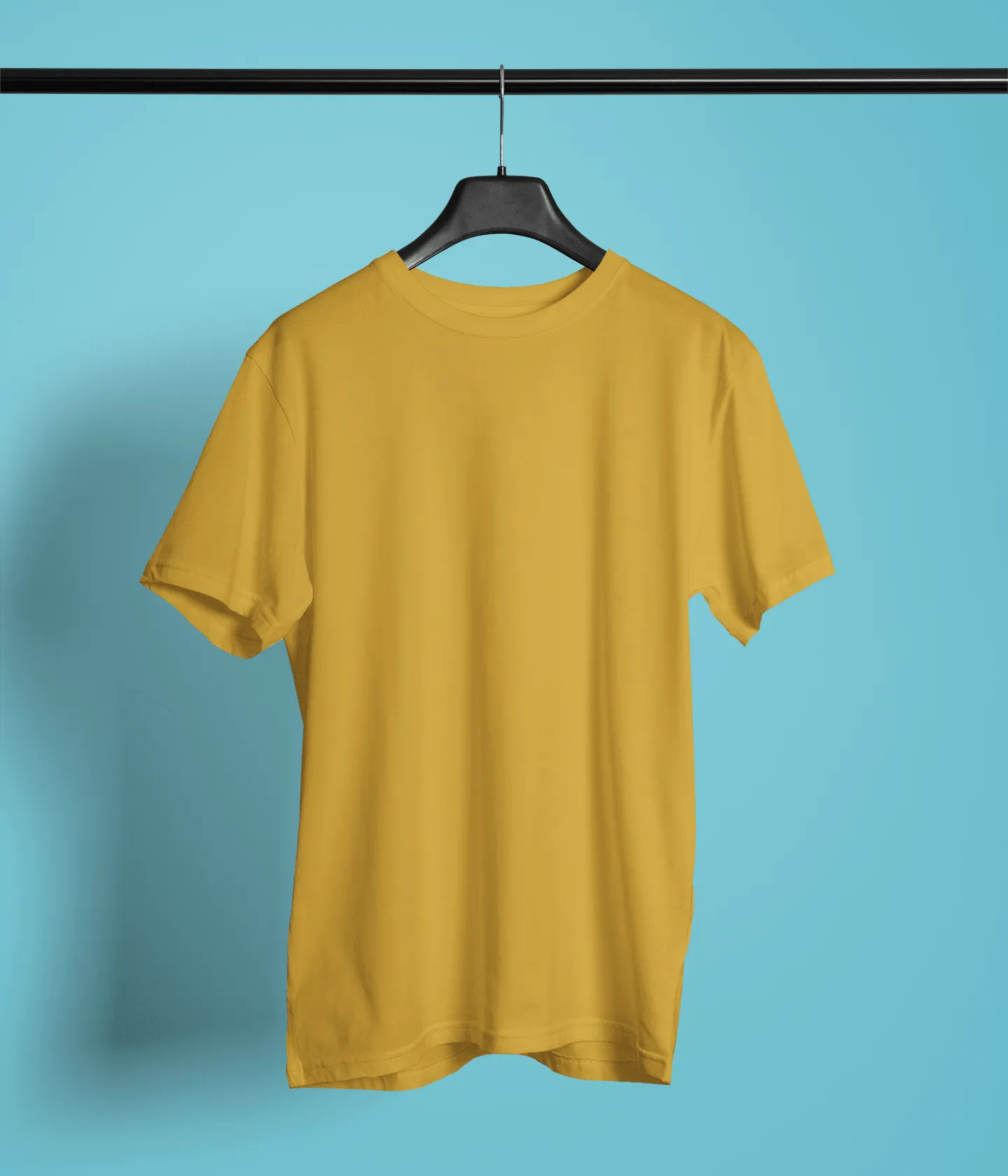 Unisex Regular Fit T-Shirt - Cotton, Bio-Washed (Yellow)