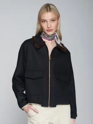 Vilagallo Bomber Wool Jacket Black