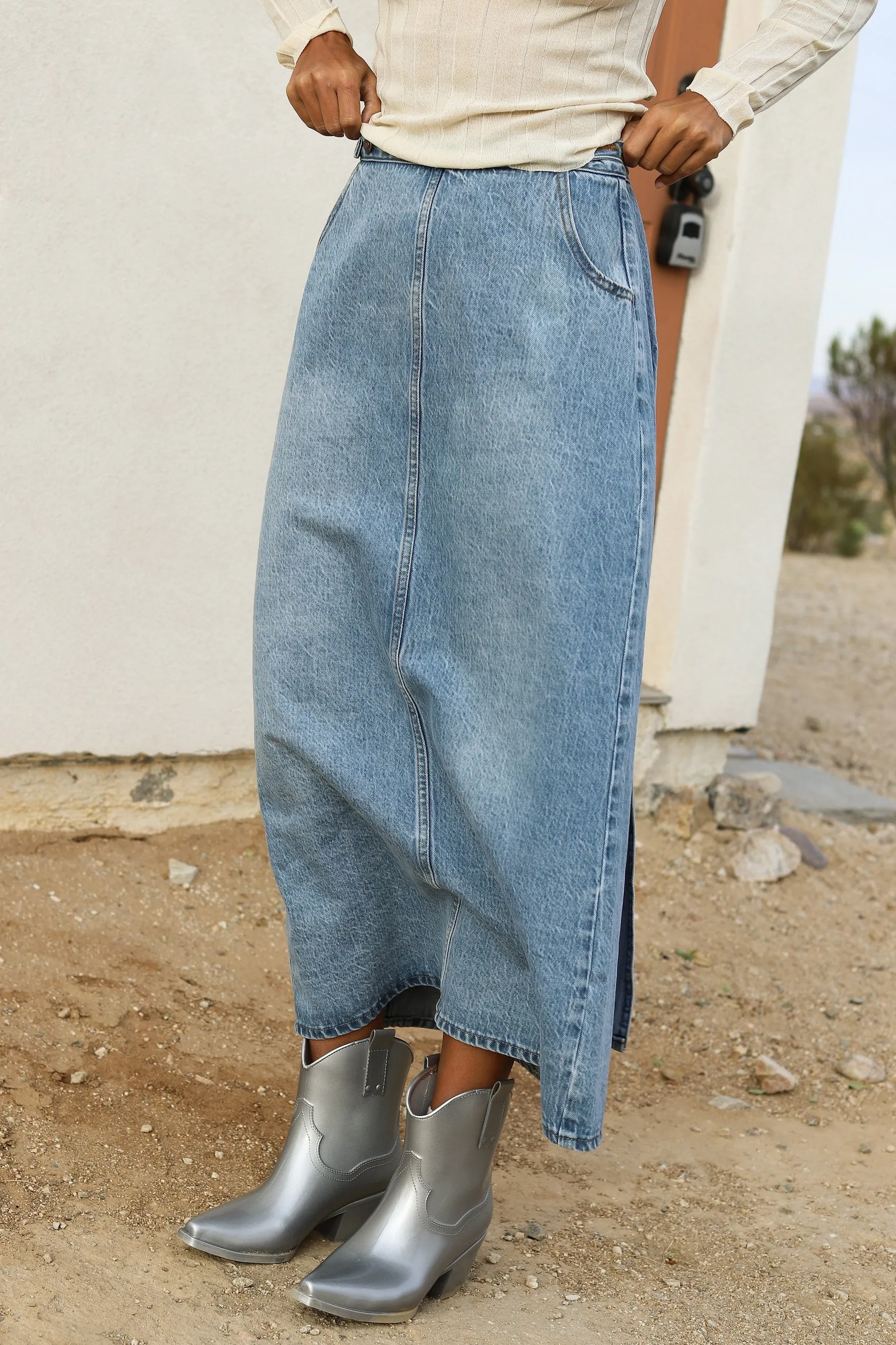 Vintage Blue Charlie Maxi Skirt