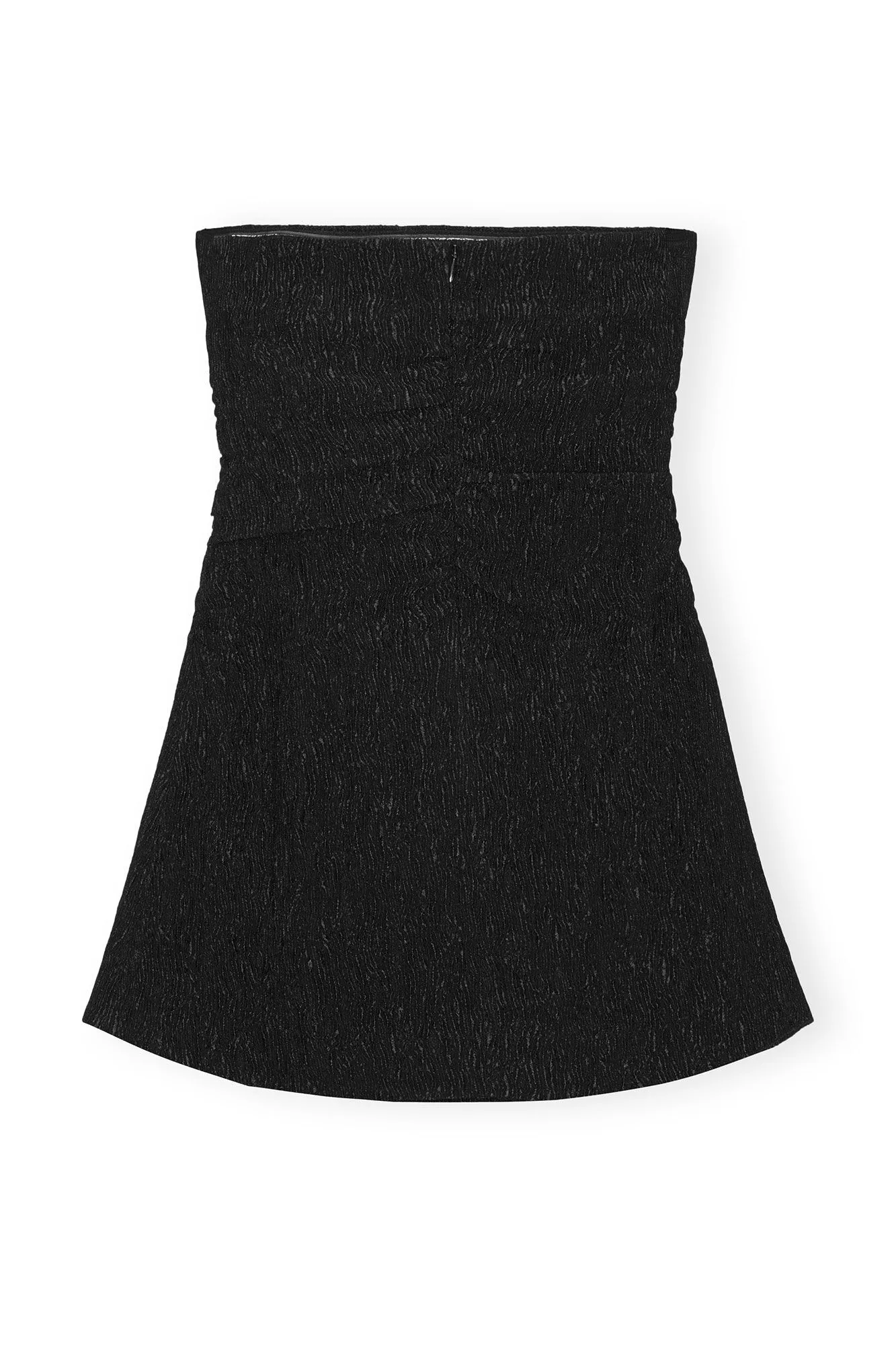 Viscose Stretch Crepe Strapless Top | Black