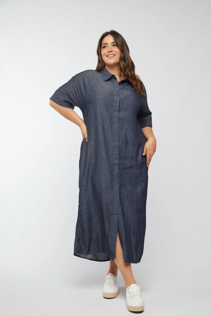 Vista Tunic Dress Dark Indigo