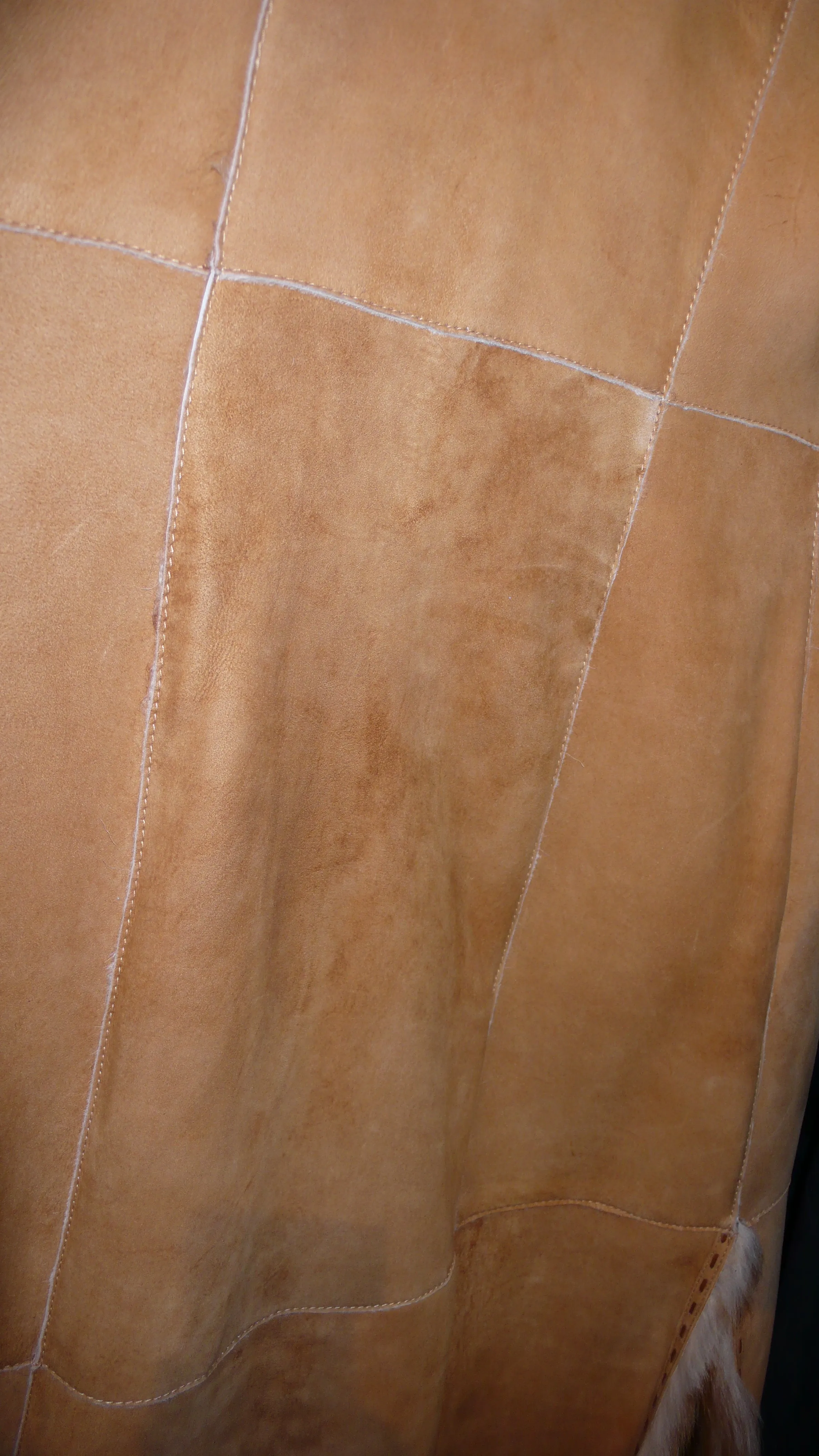 Warm Genuine Shearling Fur Coat Rust Tan ITALY--Shasa Designer