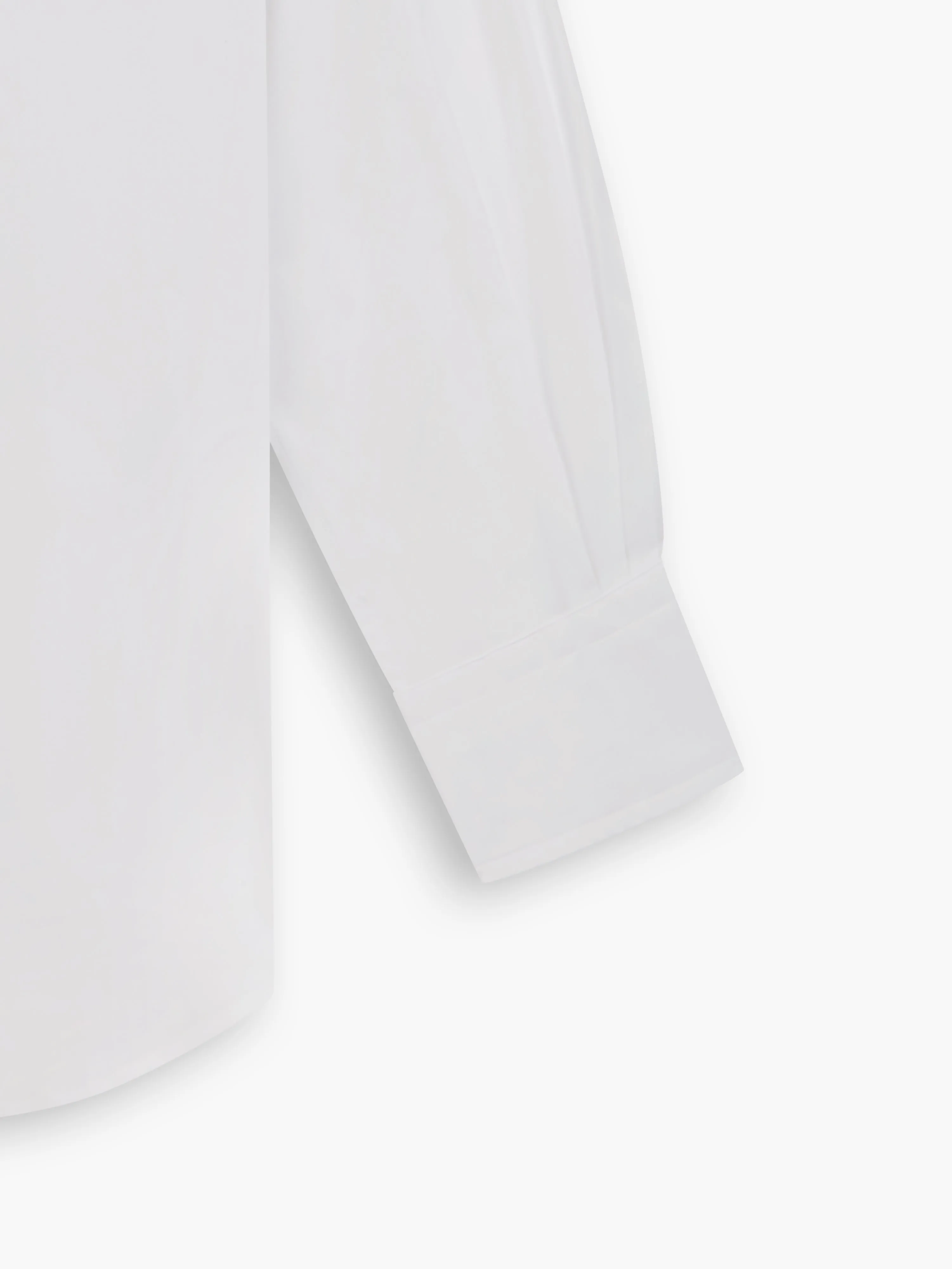 White Poplin Stretch Slim Fit Single Cuff Shirt