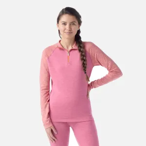 Women's Classic Thermal Merino Base Layer 1/4 Zip (Garden Pink Digi Snow)