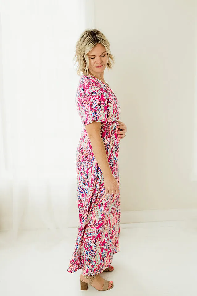 Wrap V Floral Maxi