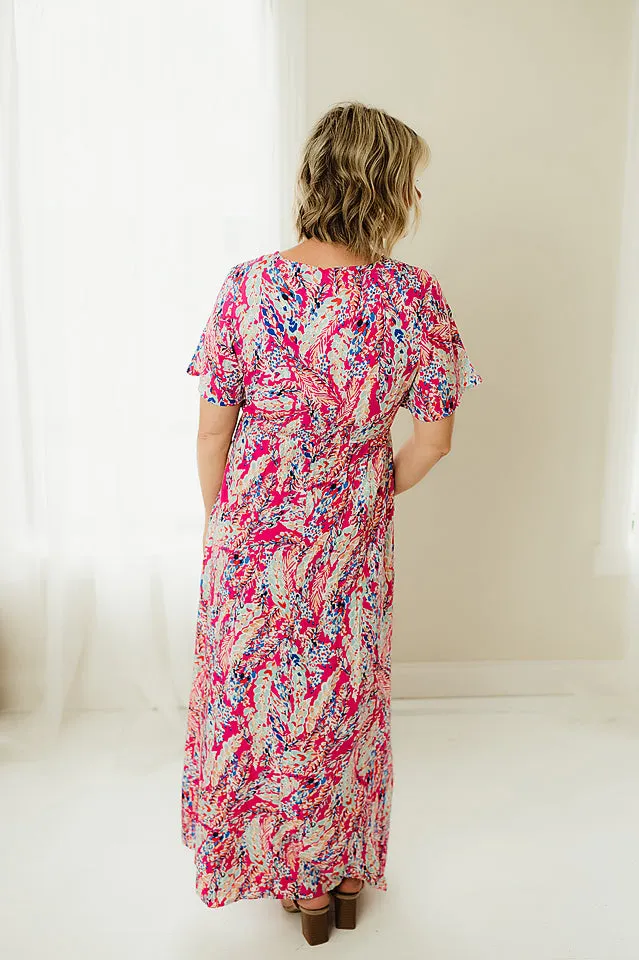 Wrap V Floral Maxi